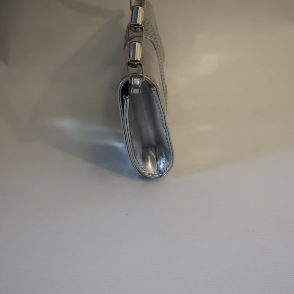 Womens Kooba Silver Chain Strap Leather Clutch Handbag * - Picture 5 of 16